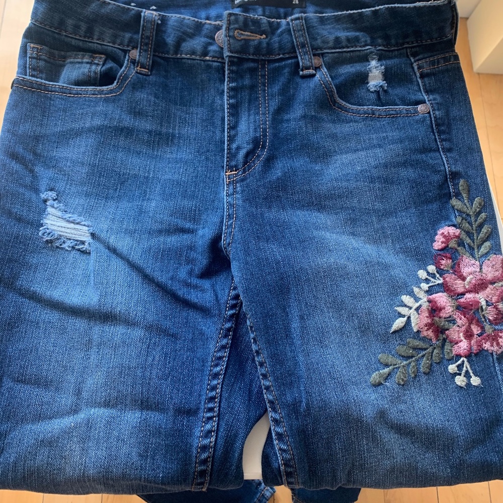 Straight-Cut Jean with Floral Design